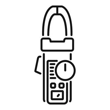 Clamp meter measuring electrical current and voltage icon イラスト素材