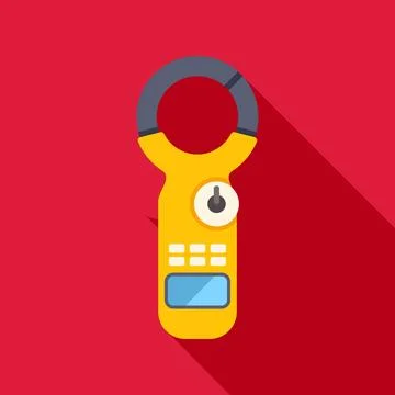 Clamp meter measuring electrical current flat icon design 스톡 일러스트