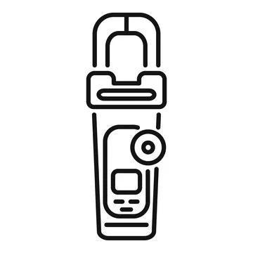Clamp meter measuring electrical current line art Stock Illustration