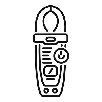 Clamp meter measuring electrical current line art Stockillustratie