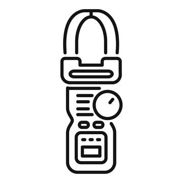 Clamp meter measuring electrical current line art icon Stock Illustration