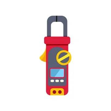 Clamp meter measuring electrical current and voltage illustration Stock Illustration
