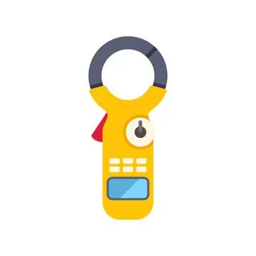 Clamp meter measuring electrical current icon illustration Stock Illustration