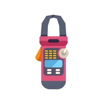 Clamp meter measuring electrical current flat design icon イラスト素材