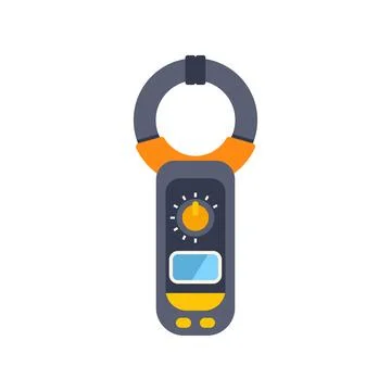 Clamp meter measuring electrical current icon Stock Illustration