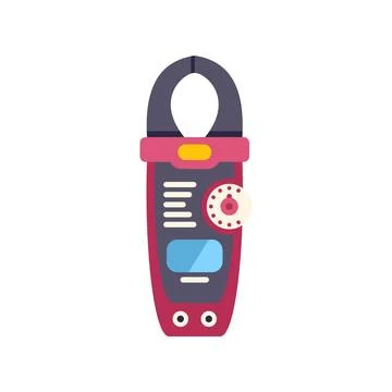 Clamp meter measuring electricity current digital icon Stock Illustration