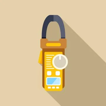 Clamp meter measuring electricity flat design illustration Stock Illustration
