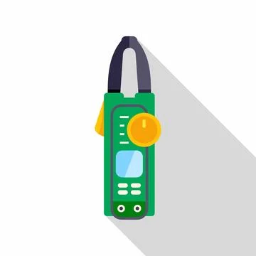 Clamp meter tool measuring electricity current flat icon Stock Illustration
