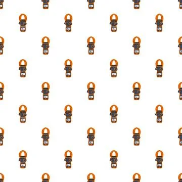 Clamp multimeters creating a repeating pattern of electrical tools イラスト素材