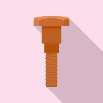 Clamp screw bolt icon, flat style Stock Illustration