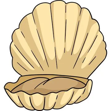 Clamp Shell Cartoon Colored Clipart Stock Illustration