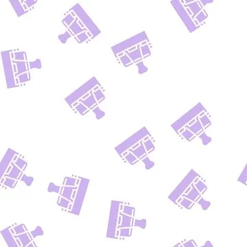 Clamp stationery glyph vector seamless pattern Stock Illustration