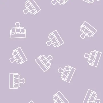 Clamp stationery line vector seamless pattern Stock Illustration