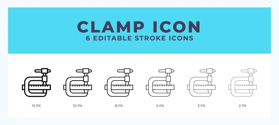 Clamp stroke icon for web. Mobile apps and ui. Stock Illustration
