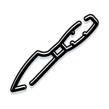 Clamp tool line icon for fastening concept Stock Illustration
