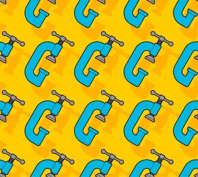 Clamp tool pattern seamless. Locksmith tool background. vector texture Illustrazione stock
