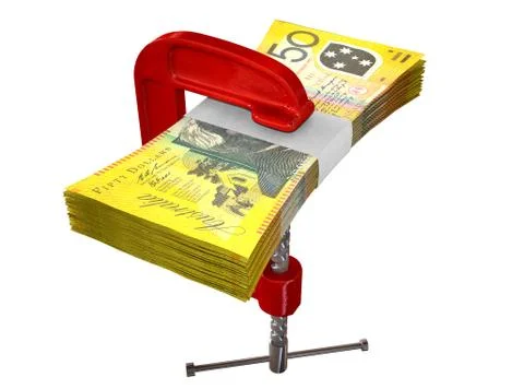 Clamped australian dollar notes Illustrazione stock