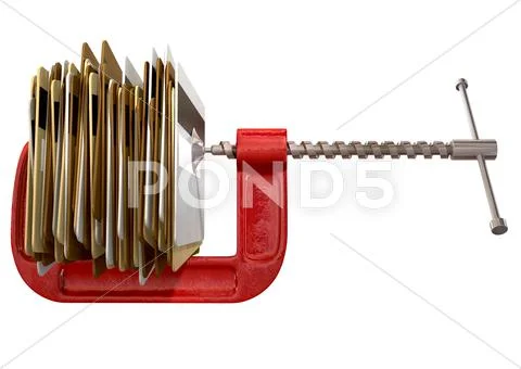 Clamped credit card crunch Stock Illustration