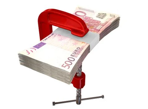 Clamped euro notes Illustrazione stock