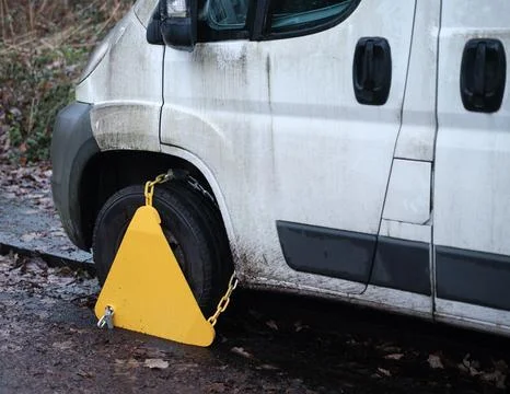 Clamped Work Van Stock Photos