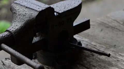 Clamps covered with rain drops Stock Footage 152789002