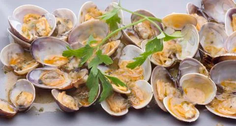 Clams with seafood Stock Photos