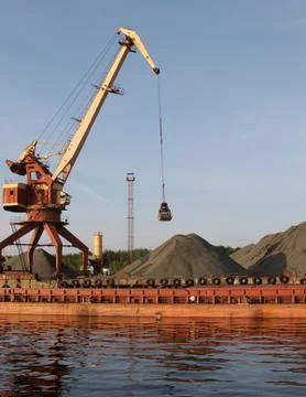 Clamshell crane Stock Photos