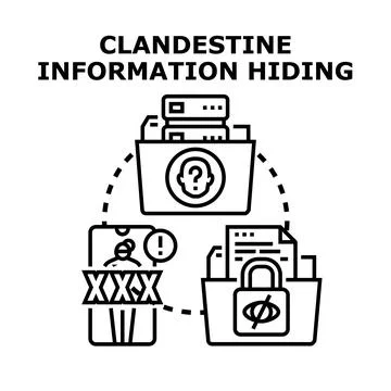 Clandestine information hiding, data privacy and secure access Stock Illustration