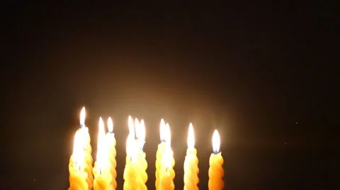 Clandles - Flame - Fire - Candles In The Dark - Light - Religious - Prayer 57 Stock Footage 53875062