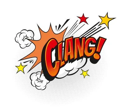 Clang comic sound effect speech bubble tag 库存插图