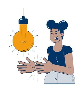 Clap to activate smart light bulb doodle illustration concept Stock Illustration