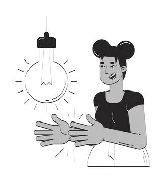 Clap to activate smart light bulb doodle line illustration concept Stock Illustration