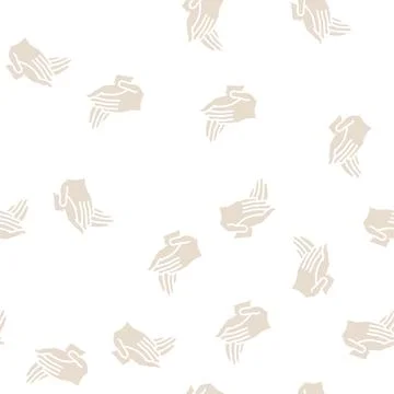 Clap applause glyph seamless pattern 库存插图