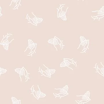 Clap applause line seamless pattern Stock Illustration