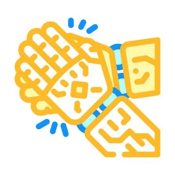 Clap applause robot hand gesture color icon vector illustration Stock Illustration
