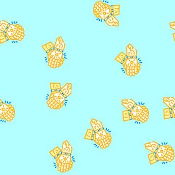 Clap applause robot hand gesture vector seamless pattern Stock Illustration