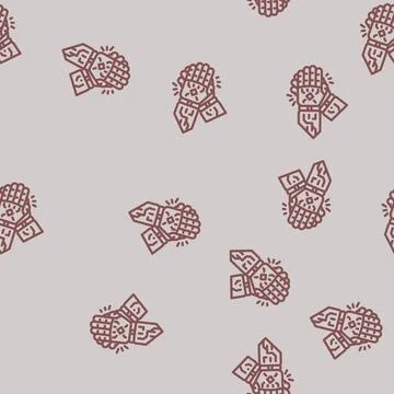 Clap applause robot hand gesture line vector seamless pattern Stock Illustration