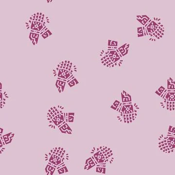 Clap applause robot hand gesture glyph vector seamless pattern 스톡 일러스트