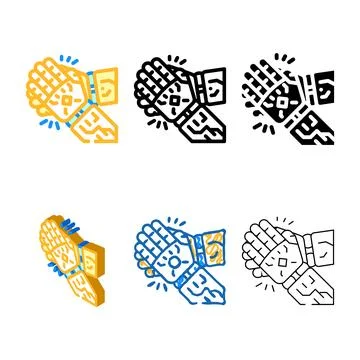 Clap applause robot hand gesture color icon edition vector Stock Illustration