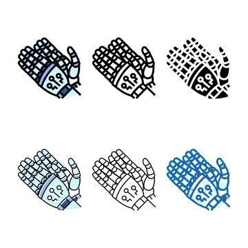 Clap applause robot multistyle hand gesture color icon vector Stock Illustration