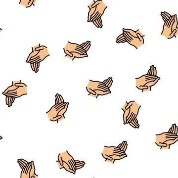 Clap applause vector seamless pattern Stock Illustration