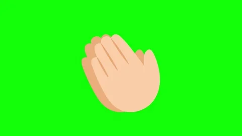 Clap Cartoon Hand on green screen 2D animation (Chroma key) Stock Footage 311018220
