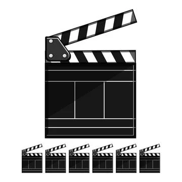 Clap clapperboard cartoon vector graphic Stock Illustration