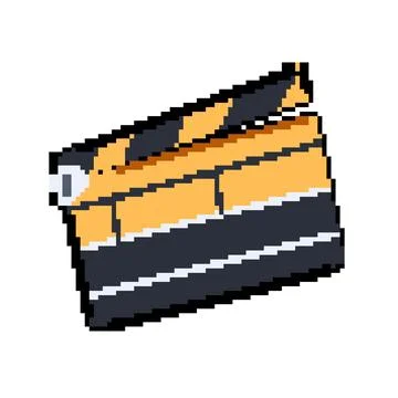 Clap clapperboard pixel art vector illustration Illustrazione stock