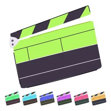 Clap clapperboard vector cartoon graphic Stock Illustration