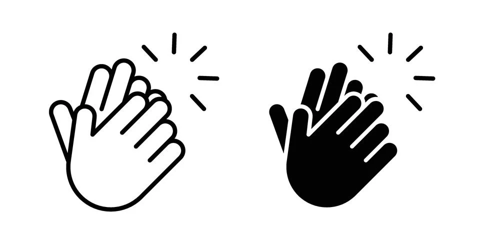Clap hands icon bundle for website design projects Stock Illustration