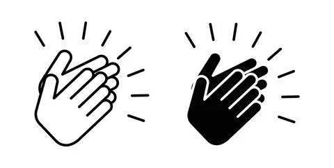 Clap icon. Style is flat and line symbol Stock Illustration