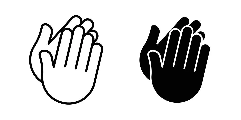 Clap icon thin line and clipart style vector set Stock Illustration