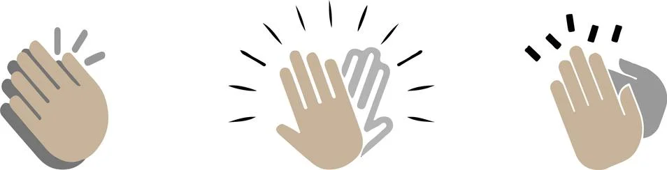 Clap icon on white background Stock Illustration