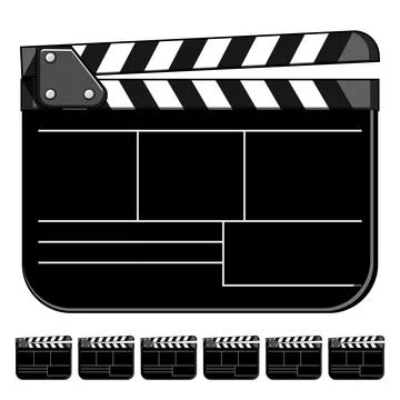 Clapboard clapperboard cartoon vector graphic Stock Illustration